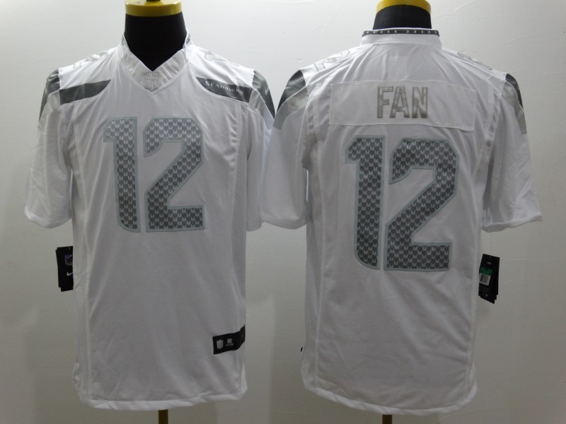 Men's Seattle Seahawks 12th Fan White Jersey